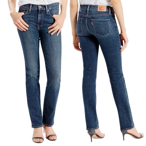 Levi's Denim - Levi’s Slimming Straight Jeans Dark Wash 28 Lavender Hill